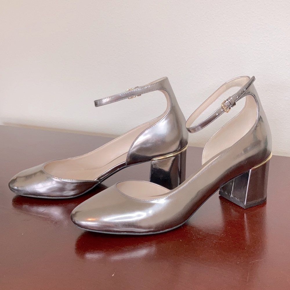 Cole Haan - silver block heels *BEAUTIFUL*